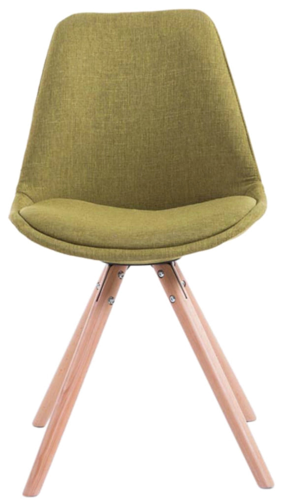 Set di 4 sedie per visitatori Toulouse Fabric Round verde,natura