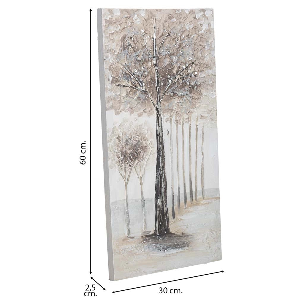 Quadro dipinto a mano con rilievo grigio 30x60x2,5h