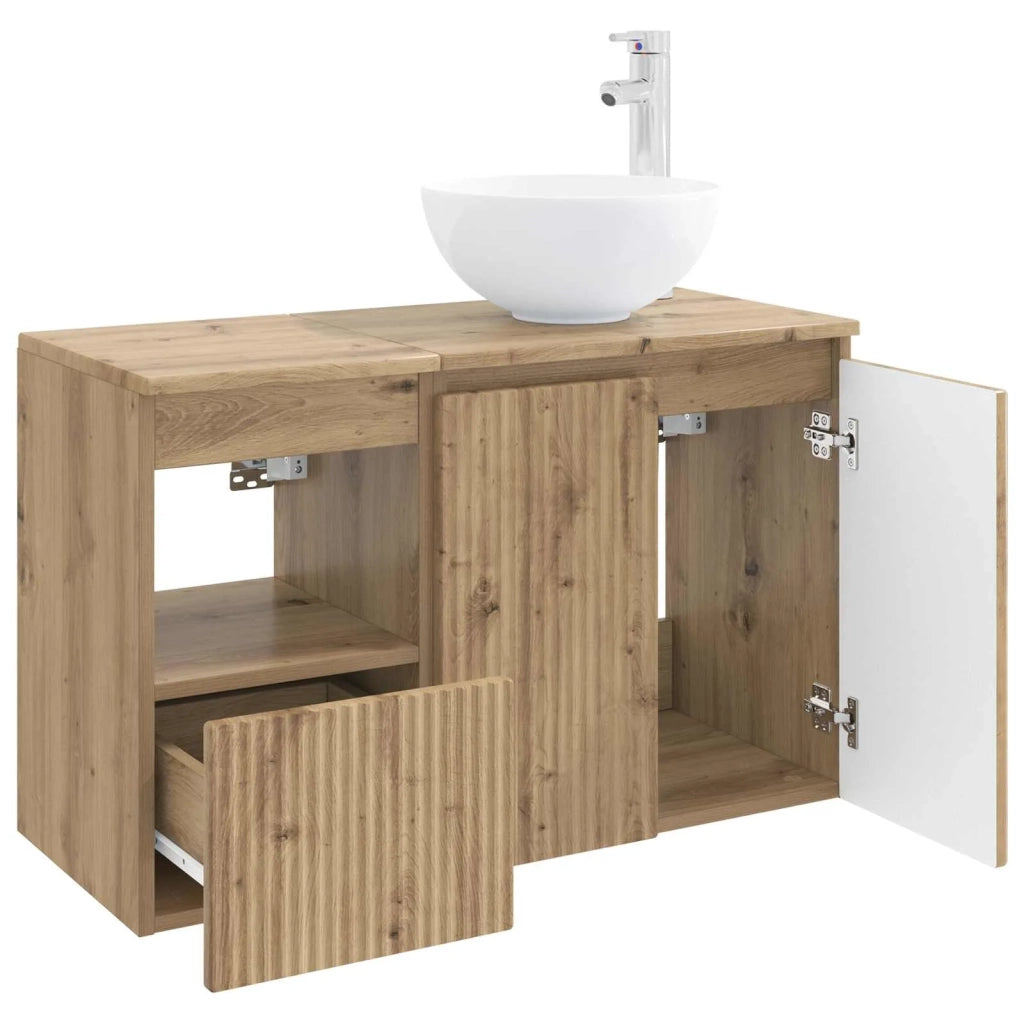 Set di mobili per il bagno 2 pz Rovere Artigianale 3404033