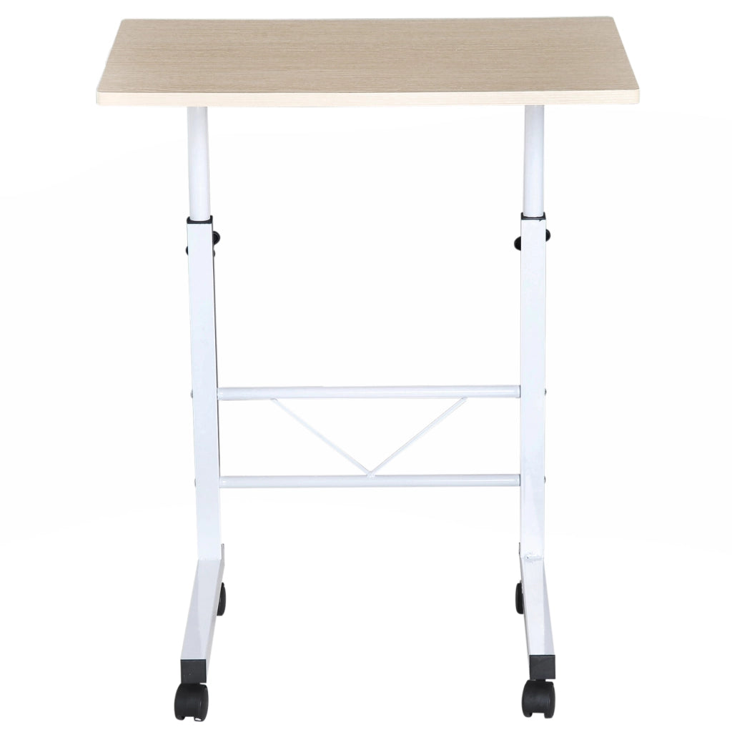 Tavolino salotto regolabile altezza con ruote ¨C Xylo ¨C bianco effetto acero 60x40x68-78cm