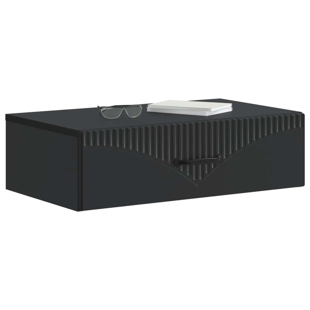 Tavolino da Parete Laterale Nero 59 x 34,5 x 17 cm