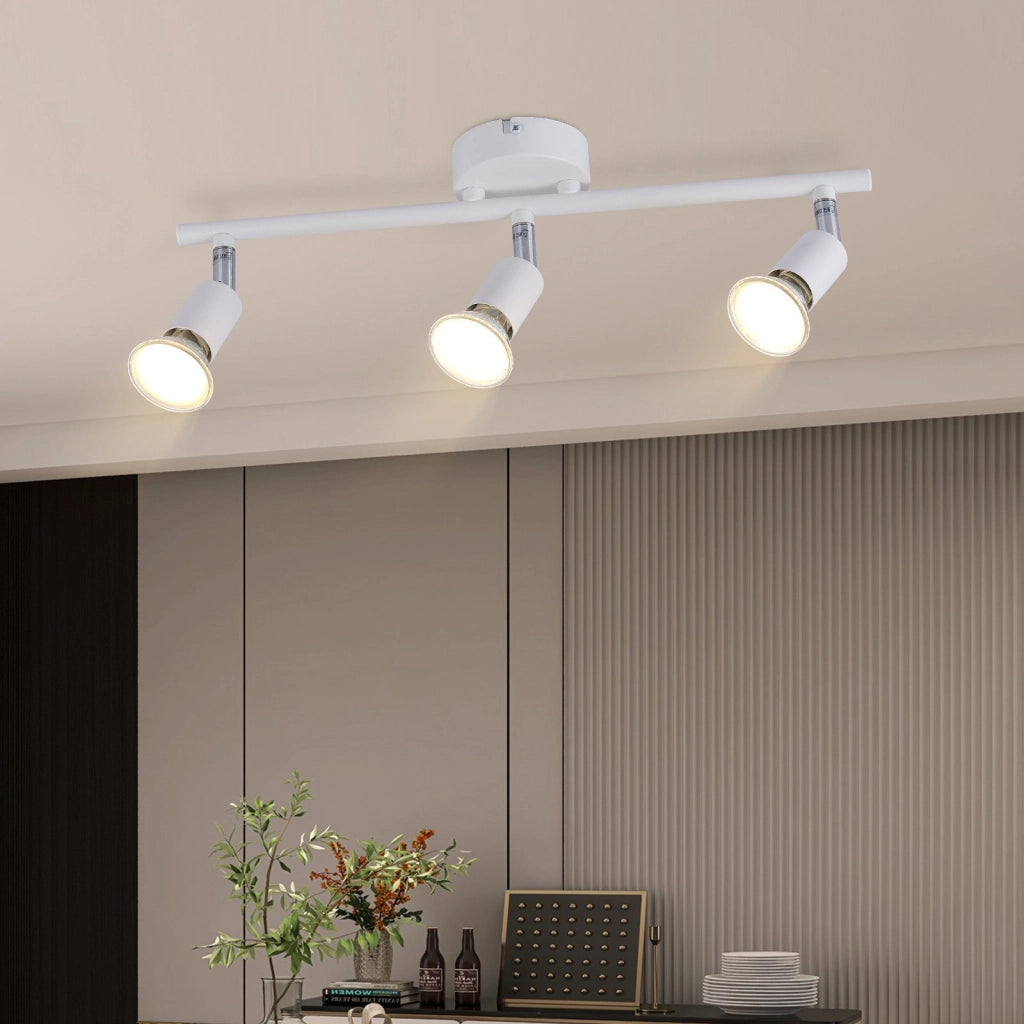 ZMH Lampada da soffitto faretto orientabile 330° bianco moderno GU10 per camera letto soggiorno interno