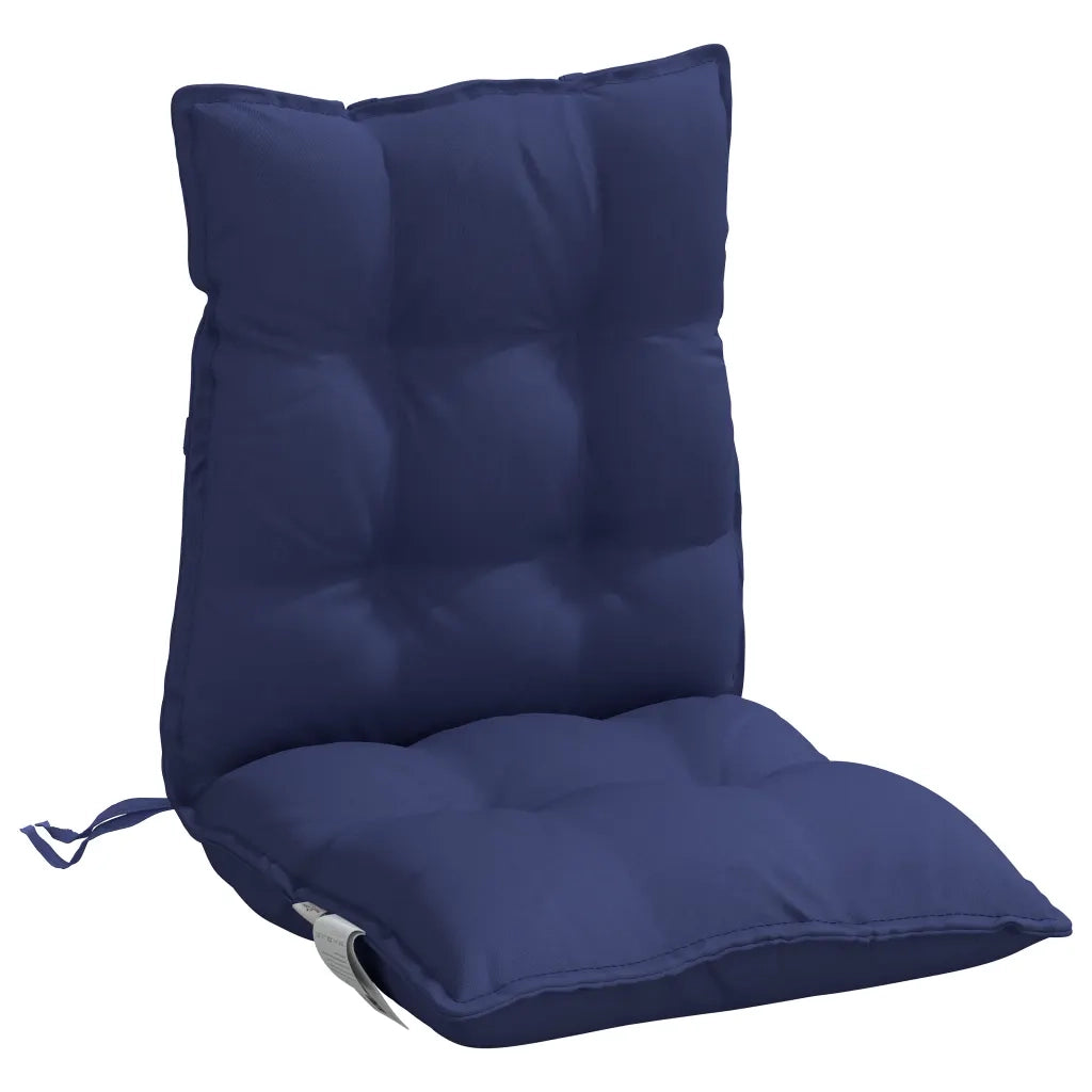 Cuscini Sedia Schienale Basso 2 pz Blu Marino in Tessuto Oxford 377737