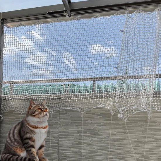 Rete di sicurezza per balcone con sistema di arresto caduta, rete di protezione, protezione per finestre e rete per arrampicarsi multifunzionale