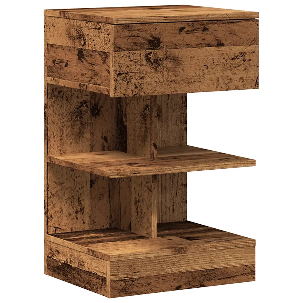Comodino in Legno Vecchio 40x35x65 cm in Legno Multistrato 856748