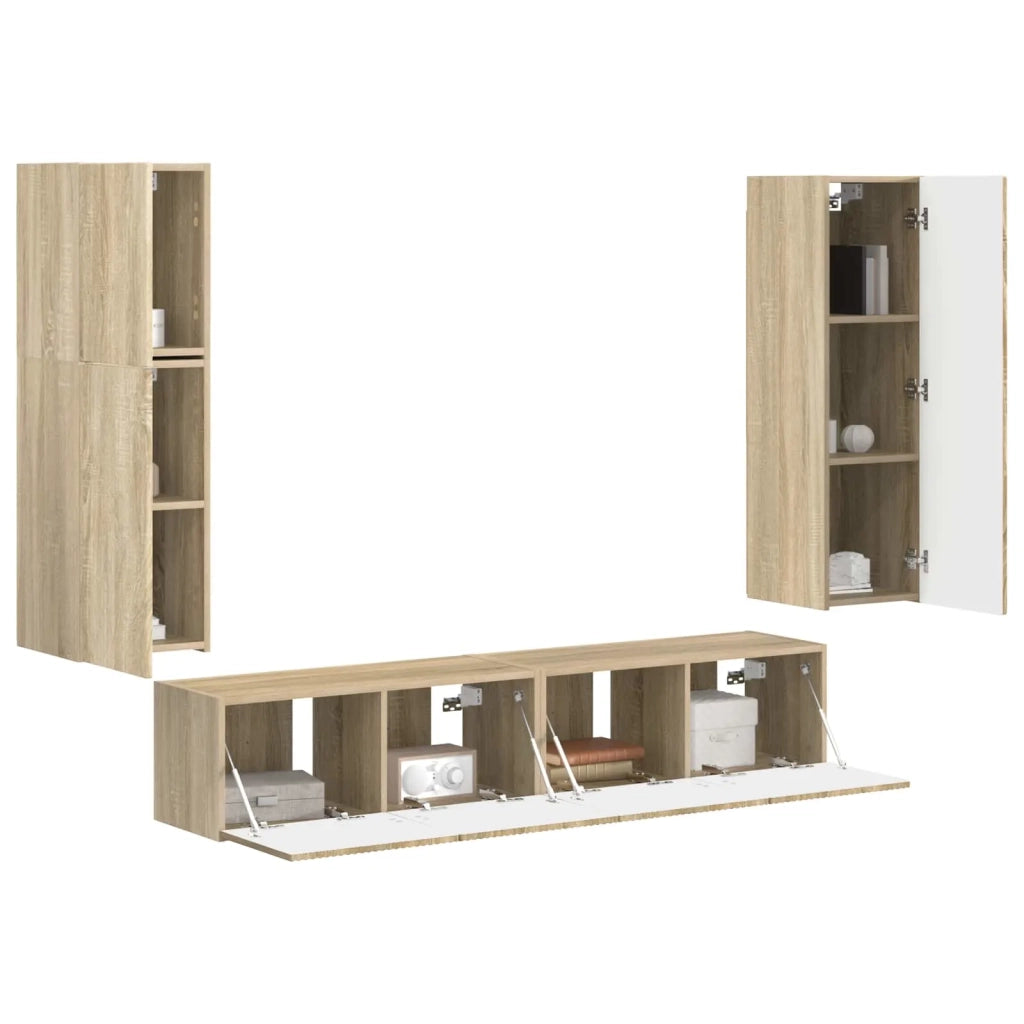 Set mobile TV 4 pcs Rovere Sonoma Legno multistrato