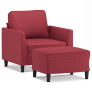 Poltrona | Sedia Relax con Poggiapiedi Rosso Vino 60 cm in Similpelle