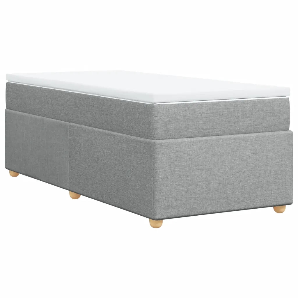 Giroletto a Molle con Materasso Grigio Chiaro100x200 cm Tessuto