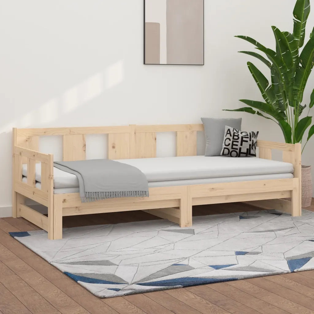 Dormeuse Estraibile in Legno Massello di Pino 2x(90x200) cm 820282
