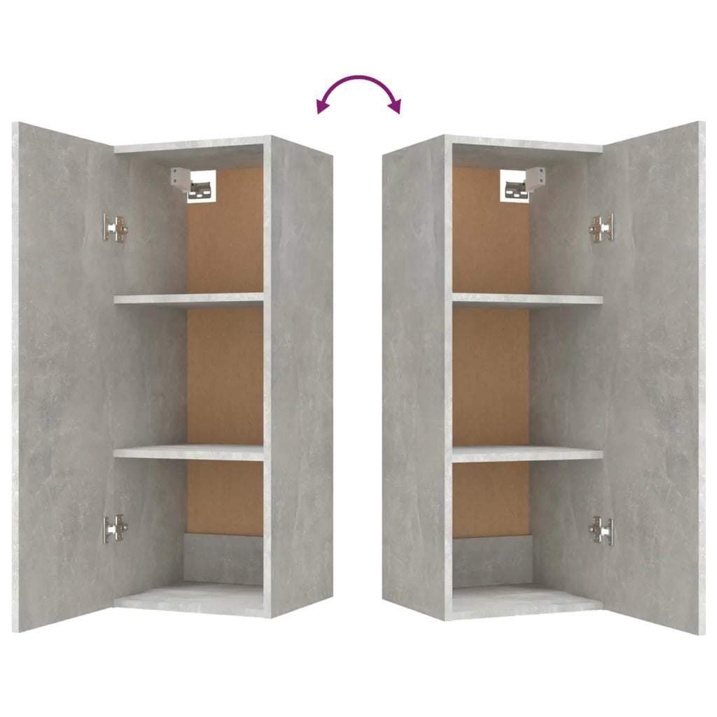 Armadietto a Muro Grigio Cemento 34,5x34x90cm Legno Multistrato cod mxl 32968