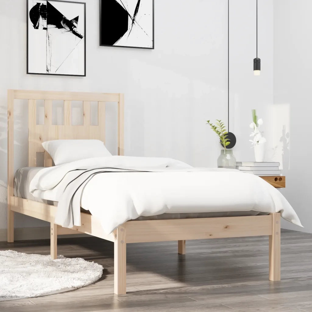 Giroletto-Struttura Letto in Legno Massello 90x190 cm Single 815472