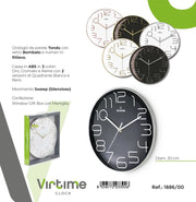 1 Pezzo Orologio da Parete Cromato Vetrino Bombato 30 cm 5 Colori