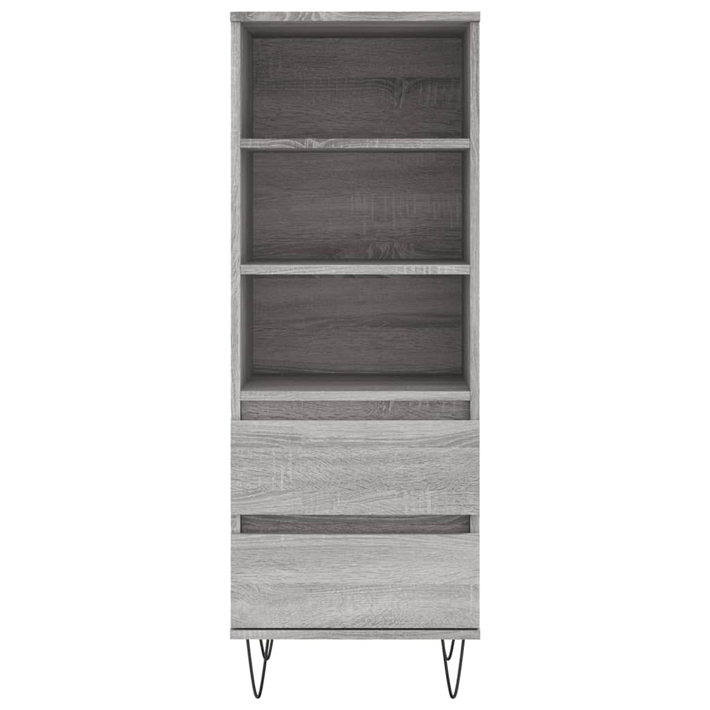 Buffet credenza cassettiera armadio mobile contenitore organizer cucina soggiorno salotto rovere Sonoma alto 40 x 36 x 110 cm legno ingegnerizzato grigio 02_0035356