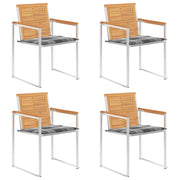 Sedie da Giardino con Cuscini 4 pz in Legno Massello di Teak cod mxl 8647