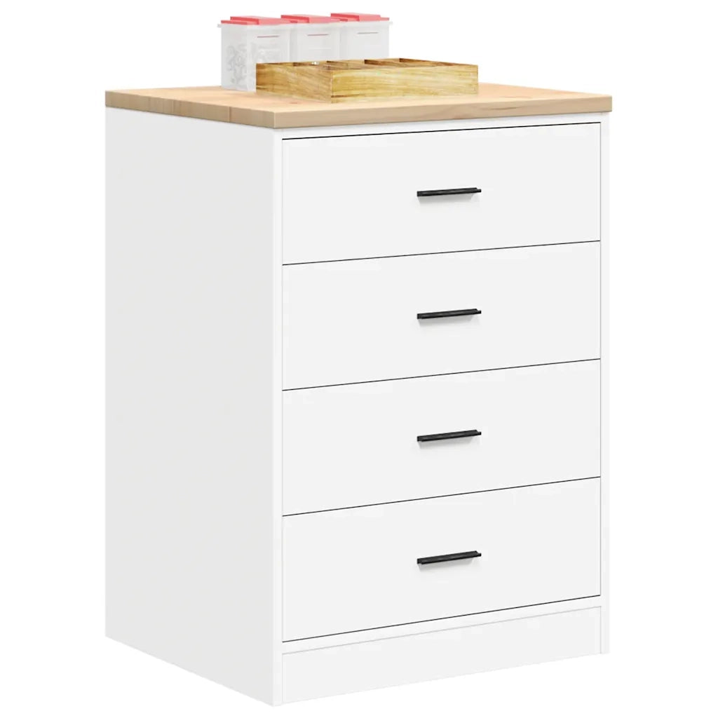 Armadietto da Garage Bianco 60x51x85 cm Legno Massello di Pino 860598