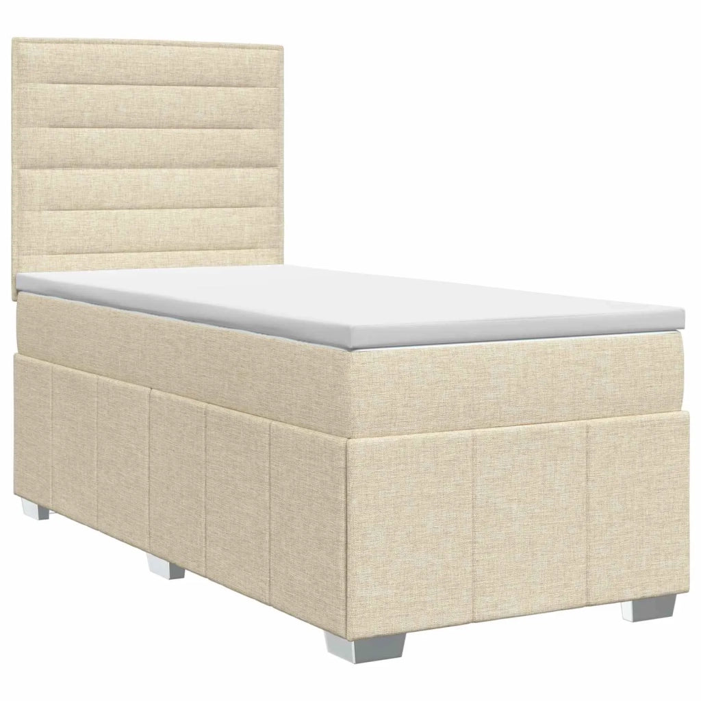 Letto box spring con materasso Crema 80 x 200 cm Tessuto 3454006