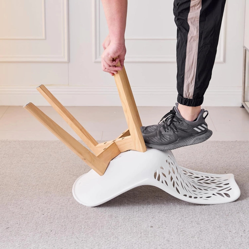 GrandCA HOME Set di 6 sedie da pranzo in stile nordico,sedia imbottita per cucina,sedia per soggiorno,gambe in legno di faggio,schienale traforato,per cucina,soggiorno e sala da pranzo-Bianco