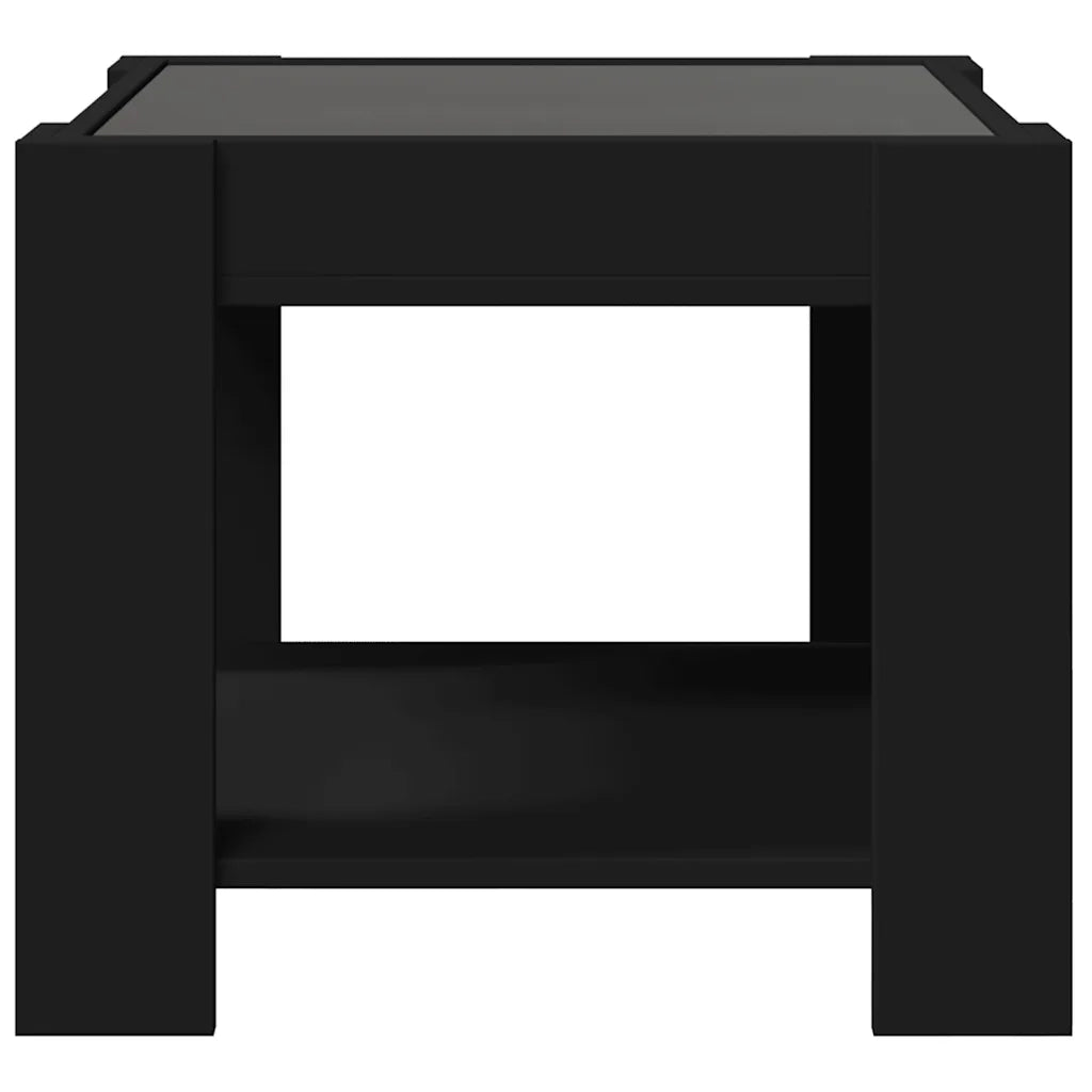 Tavolino salotto | Tavolino da caff¨¨ | Tavolino da Soggiorno con LED Nero 53x53x45 cm Legno Multistrato