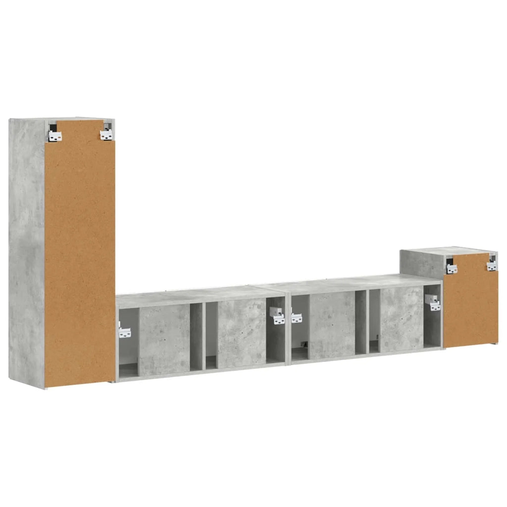 Set mobile TV 3 pcs Grigio cemento Legno multistrato 3409018