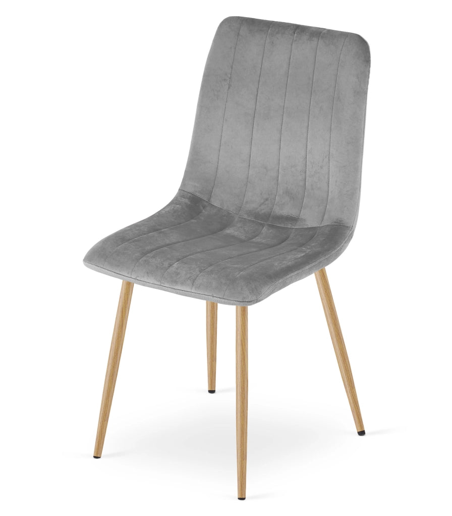 VALORA JEWA Sedia in velluto - Elegante grigio chiaro per soggiorno, cucina x4