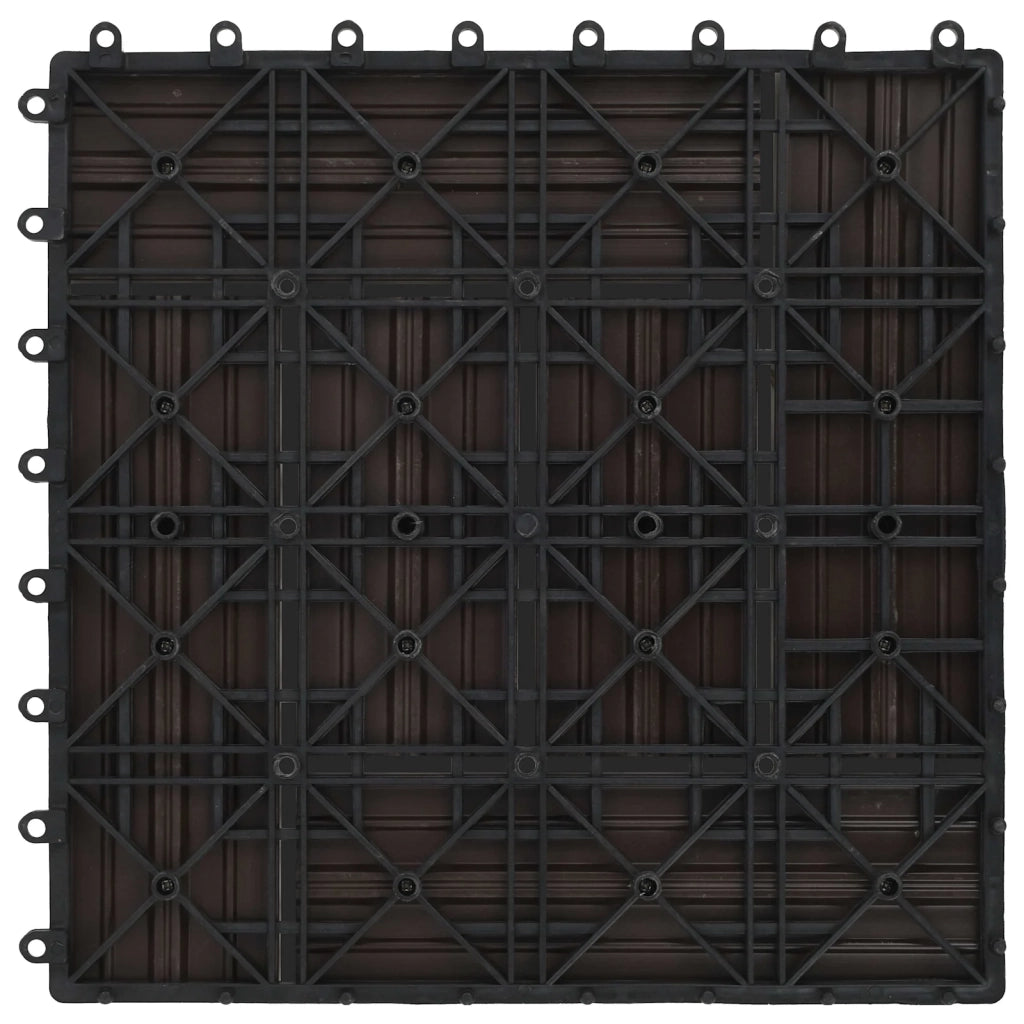 Piastrella per Decking 11 pz Marrone Scuro 30 x 30 cm WPC CFW4296243