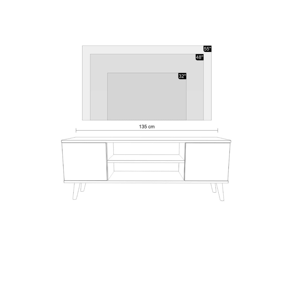 Mobile TV Focus in Rovere Gold Craft con Piedini in Faggio