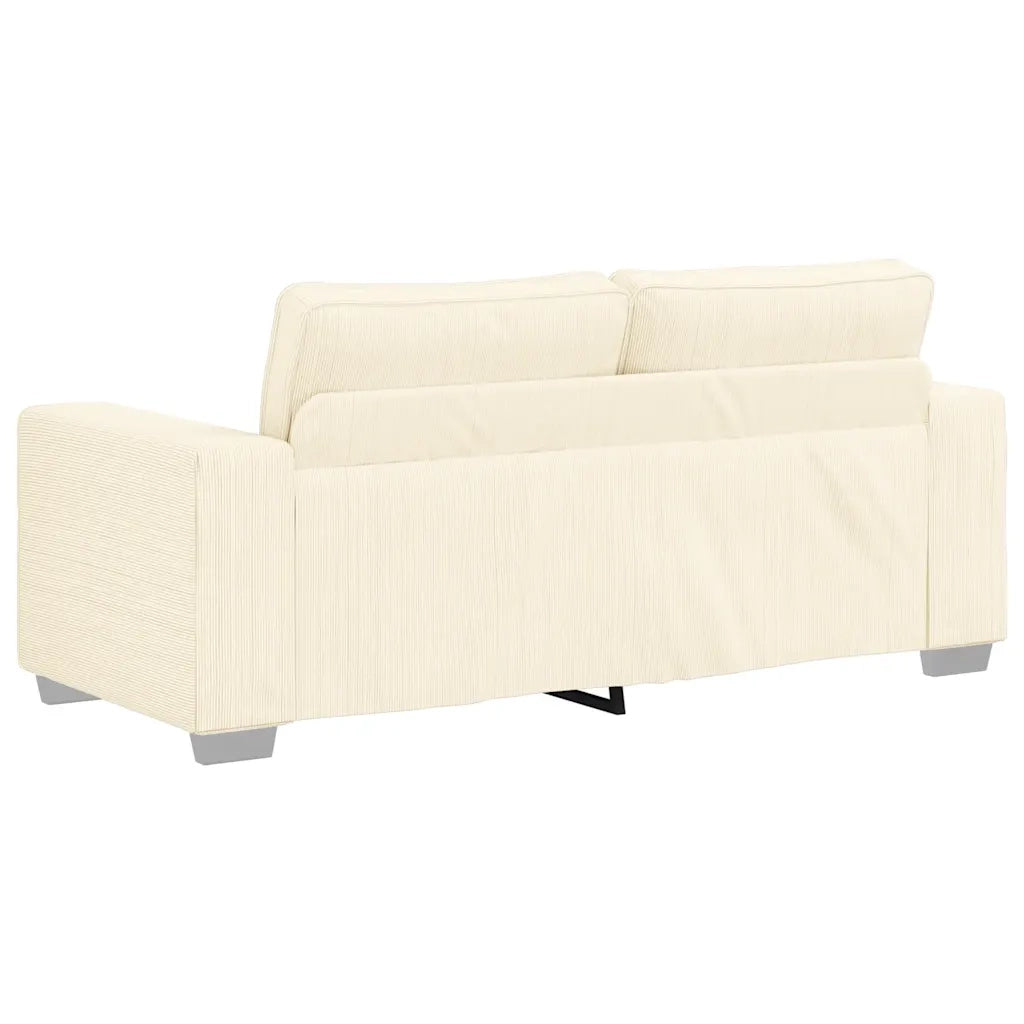 Divano Divanetto Crema 180x77x82 cm Tessuto di Velluto a Coste 4105202