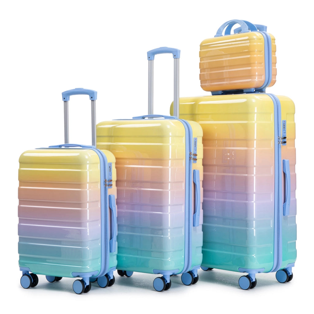 Set di 4 valigette girevoli per PC da 14"/20"/24"/28" ¨C Taglie grande, media e piccola con maniglie laterali e piedini protettivi ¨C Lucchetto a