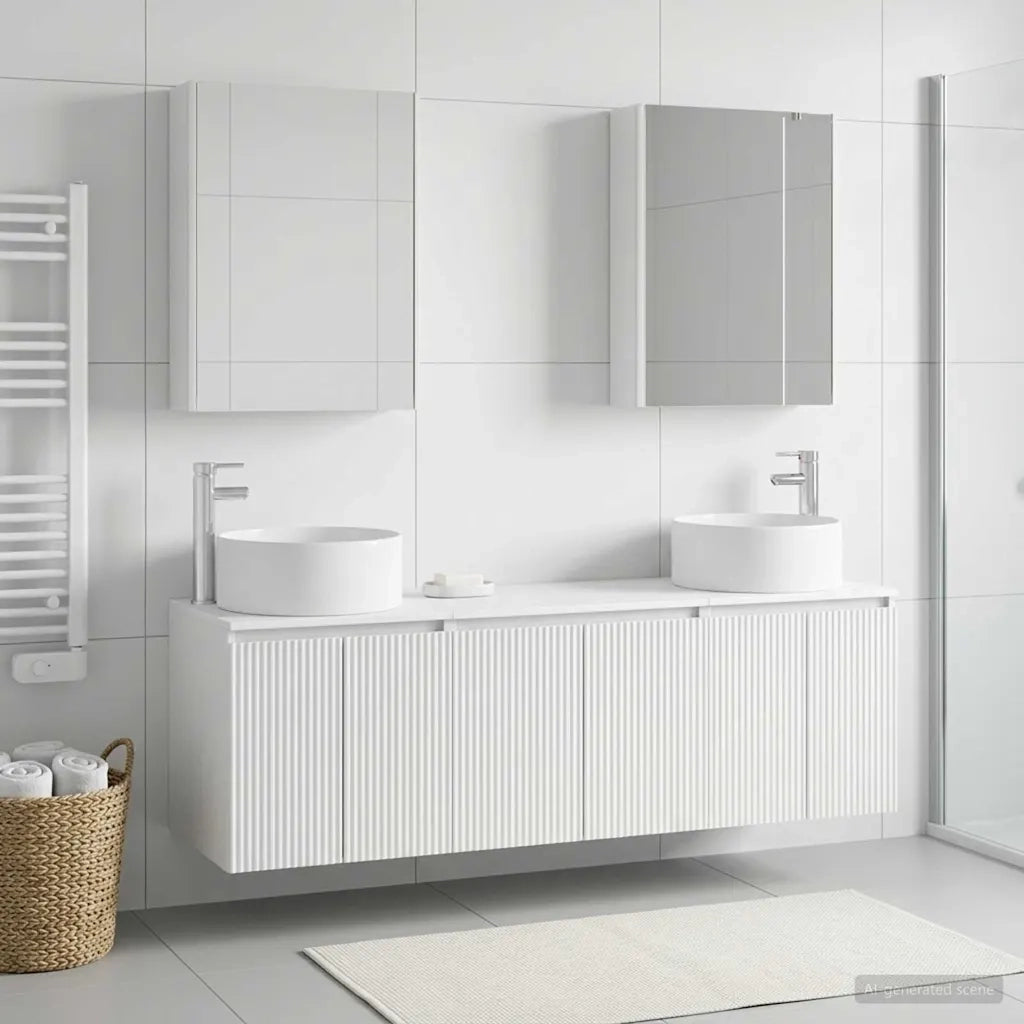 Set di Armadi da Bagno 5 pcs Bianco Legno ingegnerizzato 3406567
