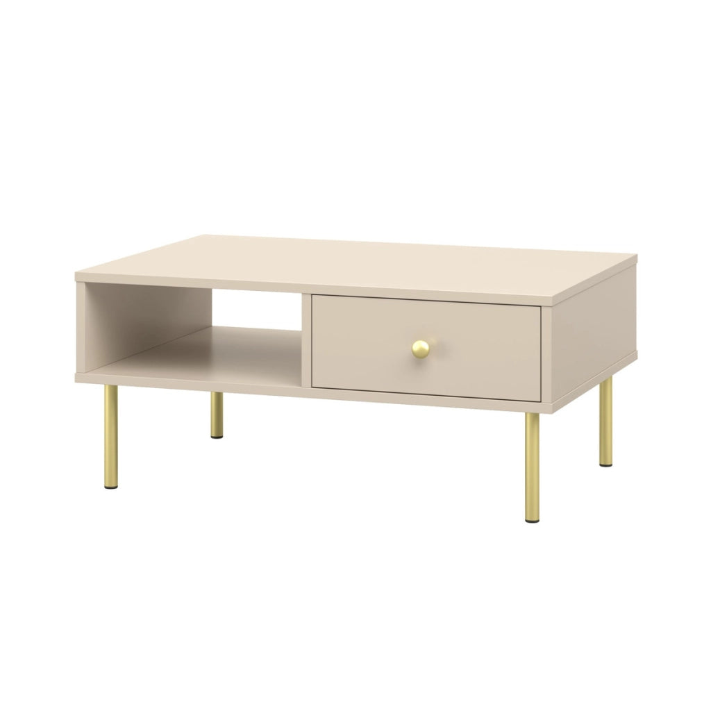 Tavolino da salotto Venus in cashmere con cassetto
