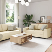 Set di Divani 2 pz con Cuscini Crema in Tessuto 3324738