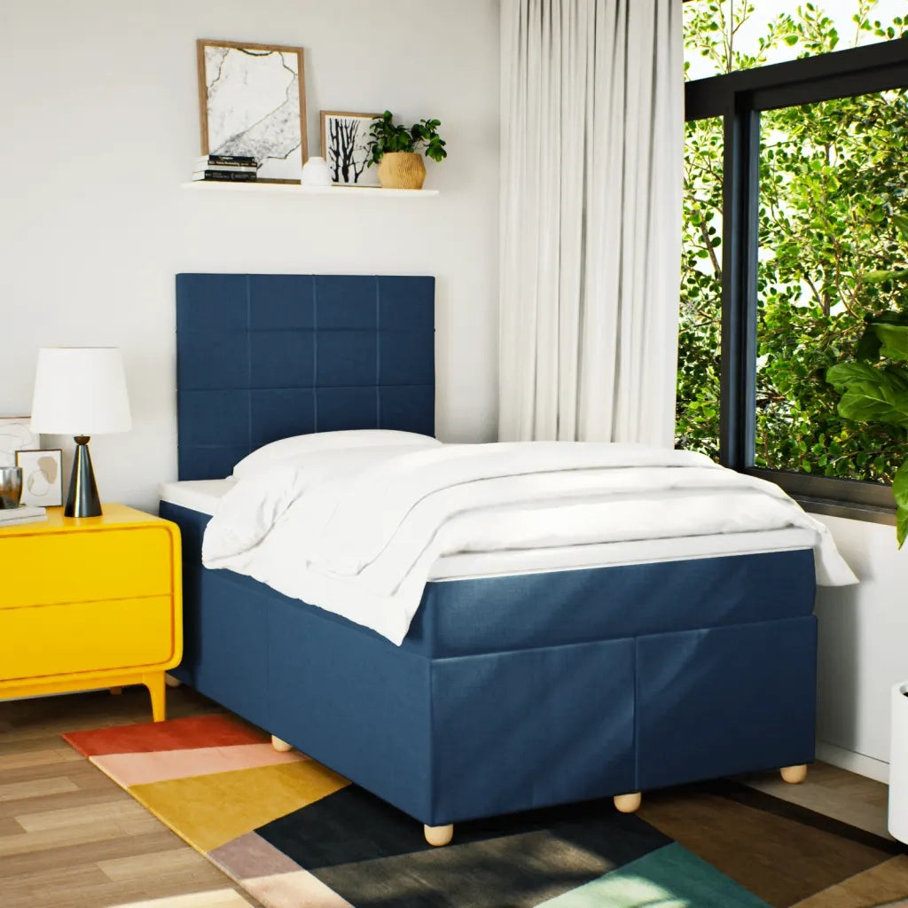 Giroletto a Molle con Materasso Blu 120x190 cm in Tessuto 3291225