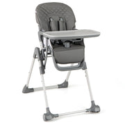 Seggiolone pieghevole per bambini con vassoio staccabile, Seggiolone portatile regolabile con poggiapiedi Grigio-Seggioloni
