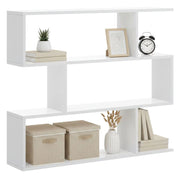 Libreria Acsidol, Scaffale da ufficio multiuso, Mobile biblioteca portalibri a 3 ripiani, 110x25h96 cm, Bianco
