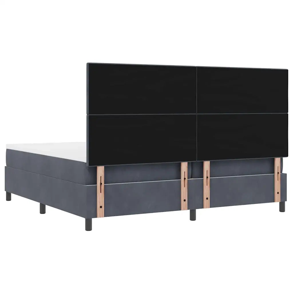 Letto a molle con materasso Grigio scuro 200 x 200 cm Velluto 3339855