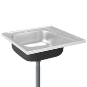 Set lavello e scolapiatti da cucina argento 60 x 60 cm acciaio inox 02_0002426