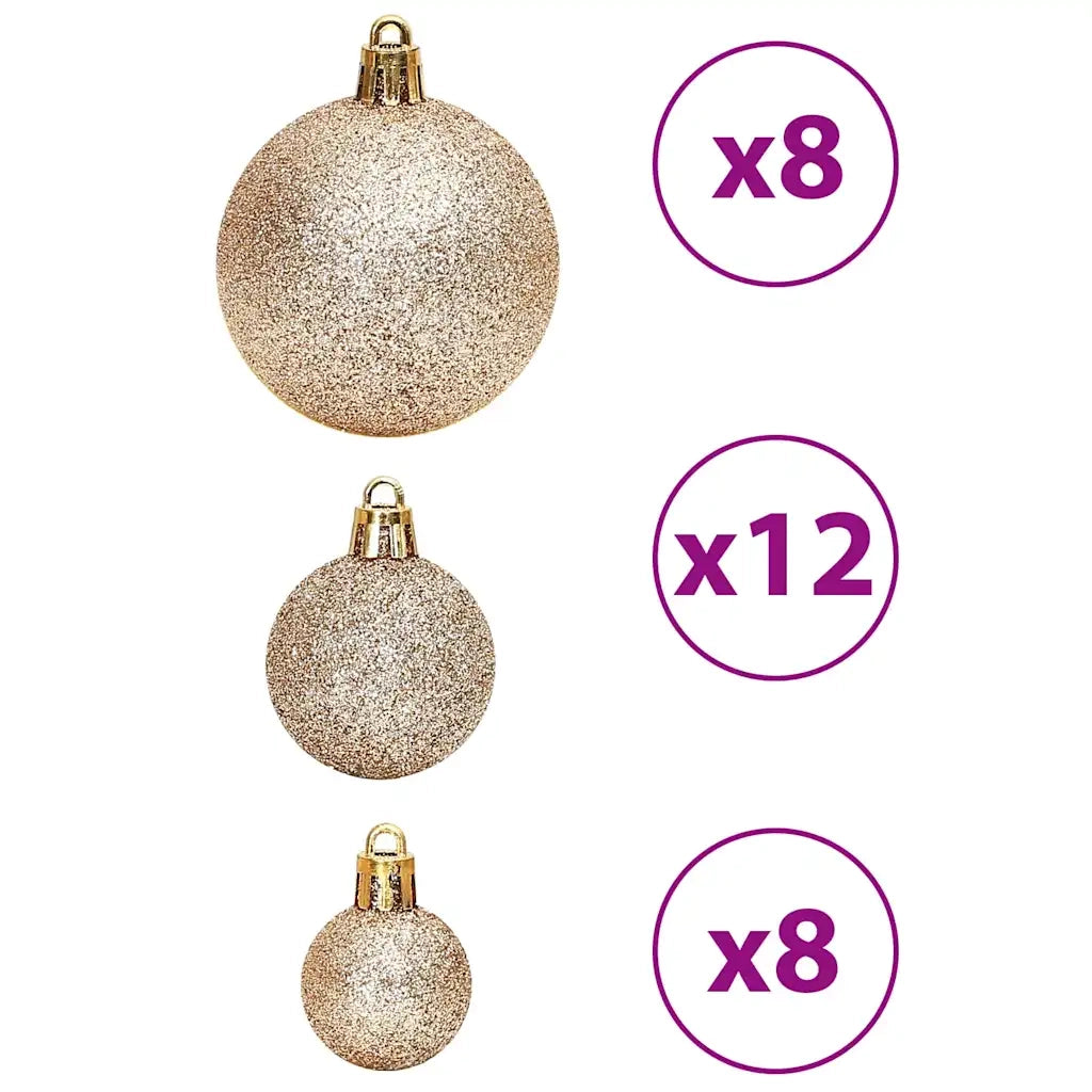 Palline di Natale 100 pz Champagne e Marrone 3 / 4 / 6 cm 356107