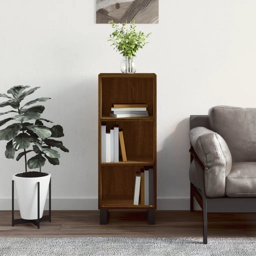 Credenza-Buffet-Armadio da cucina Rovere Marrone 34,5x32,5x90 cm in Legno Multistrato 345902