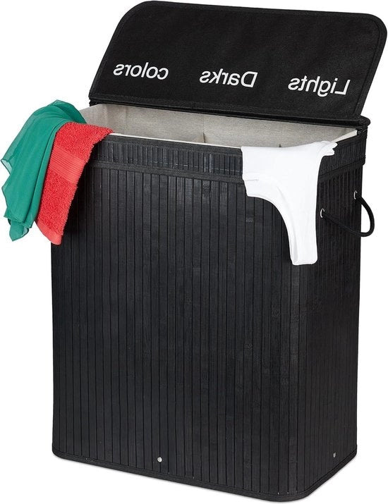 Scopa a 3 cassette 30 L - con coperchio e maniglie - nero - 63 x 55 x 35 cm scopa a 3 cassette