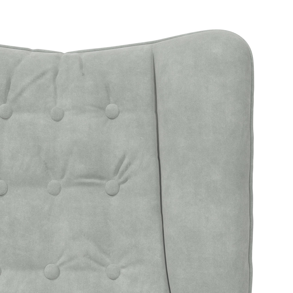 Poltrona Rilassante in Velluto Grigio Chiaro