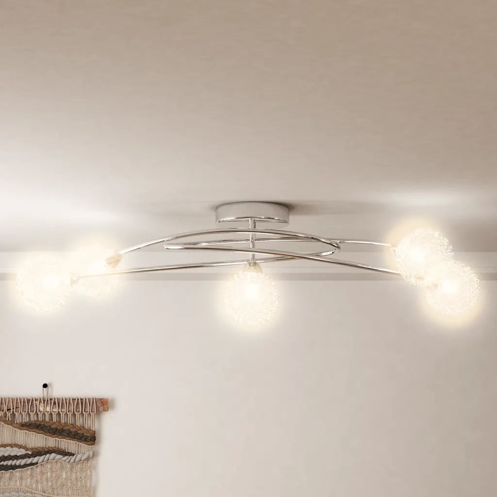 Lampada da Soffitto con Paralumi in Rete per 5 Luci LED G9 CFW4235221