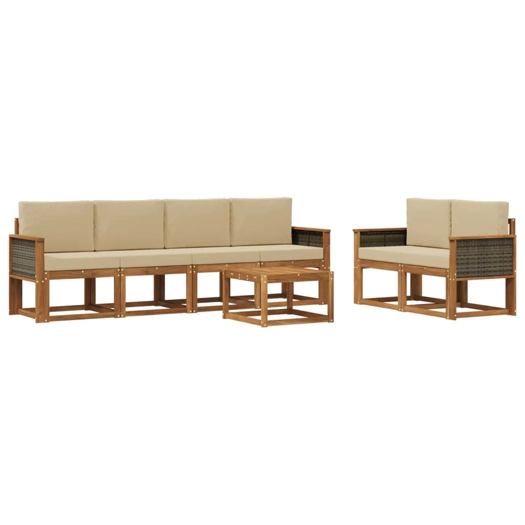 Set di divani da esterno 6 pz Naturale 3385009