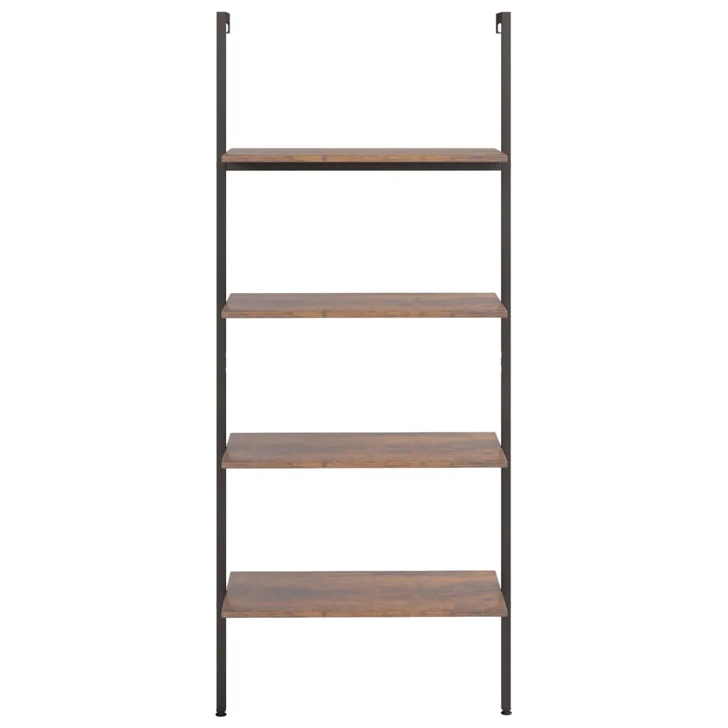 Scaffale Pendente 4 Livelli Marrone Scuro e Nero 64x35x152,5 cm CFW6011294