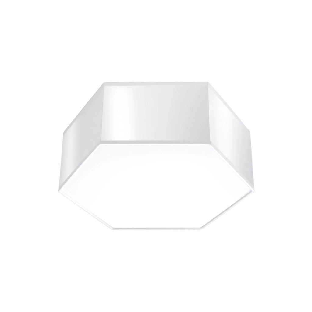 Plafoniera esagonale bianca HALVOY Pure Lume 2xE27 11,5cm