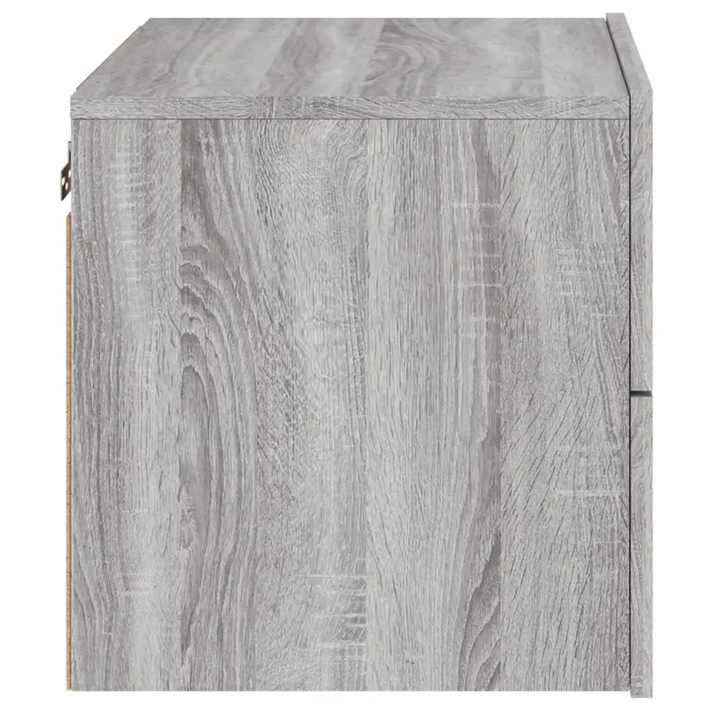 Comodino a Parete con luci LED Grigio Sonoma 836822