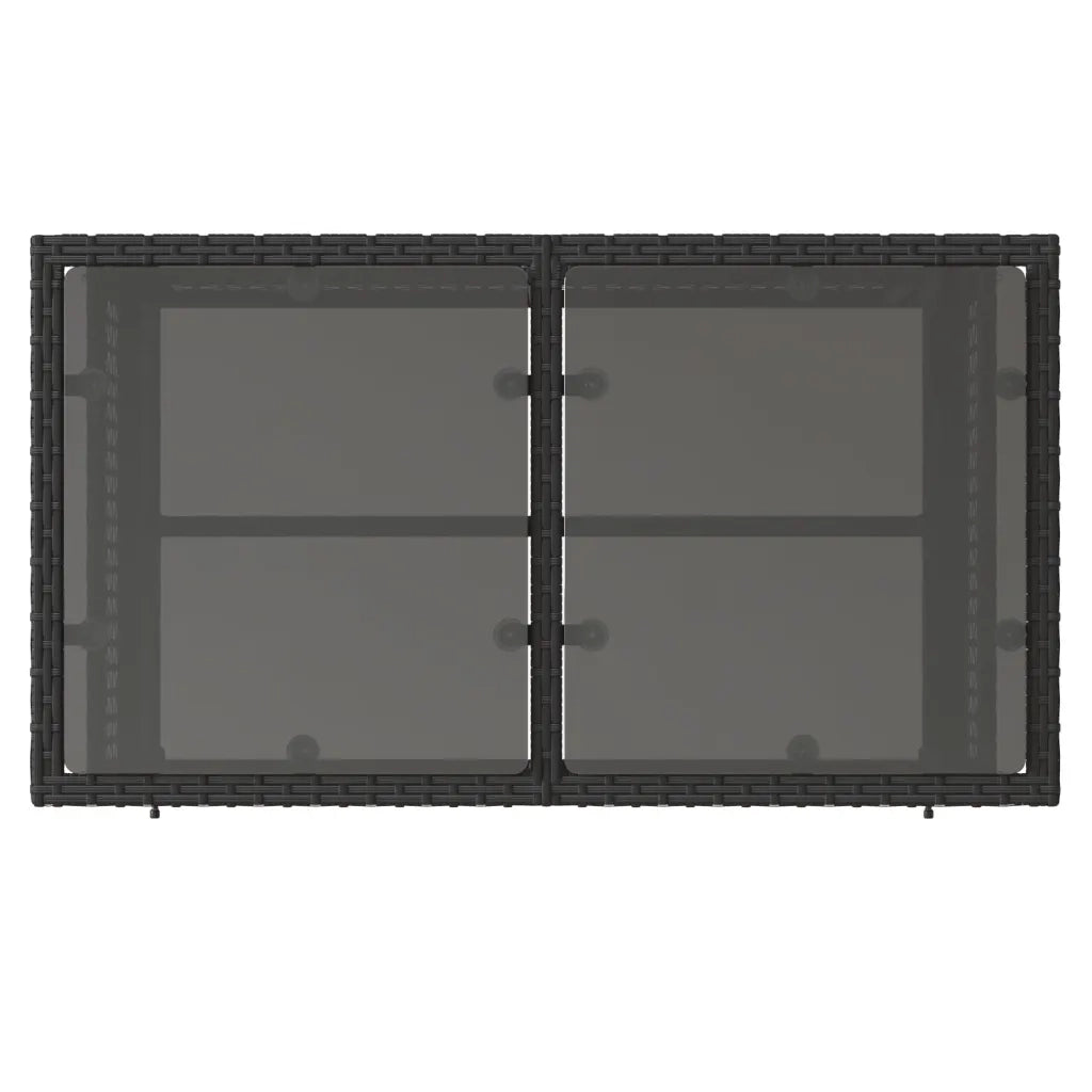 Salotto da Giardino-Set Divani da Giardino 4 pz con Cuscini Nero Polyrattan Vetro