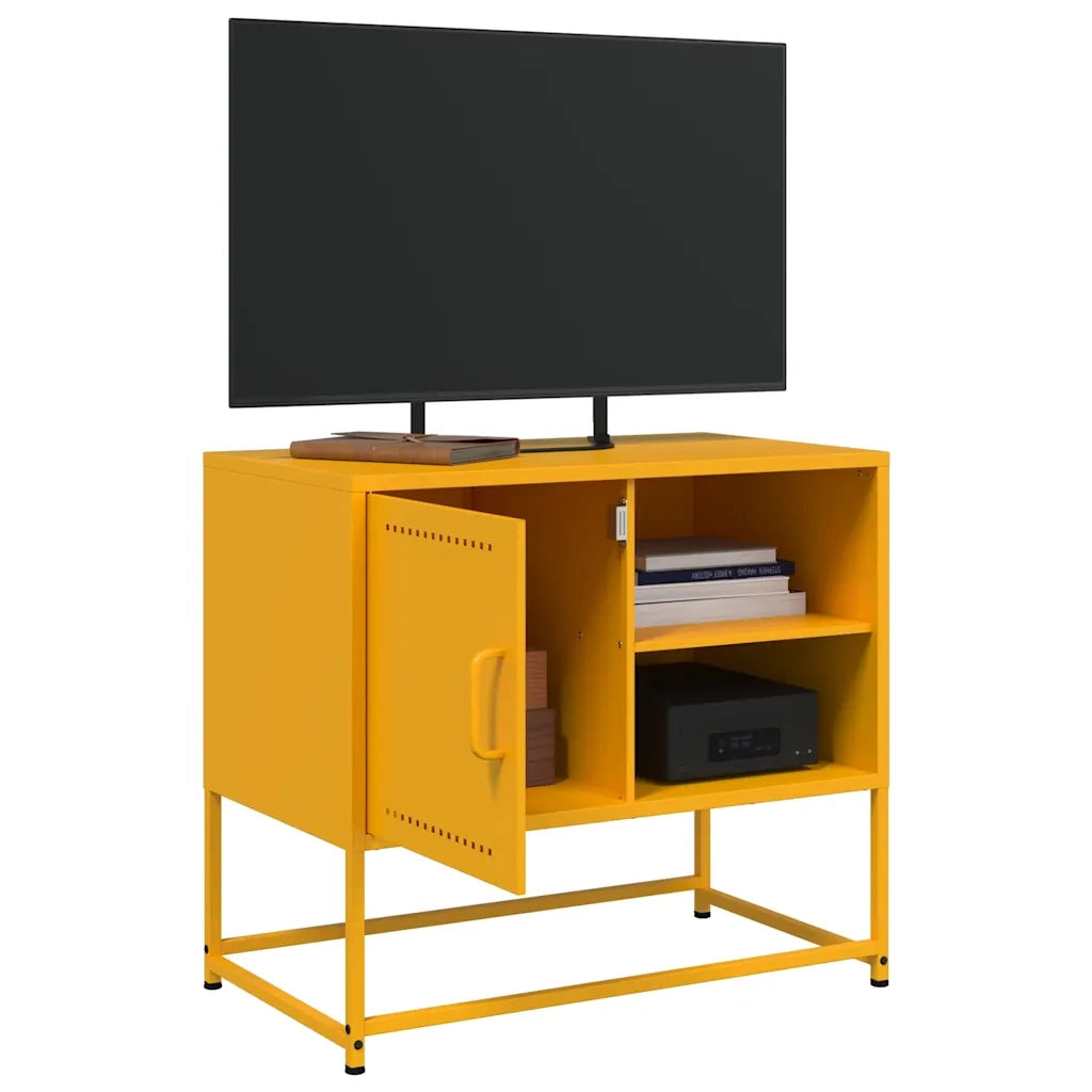 Mobile TV Giallo Senape 68x39x60,5 cm in Acciaio