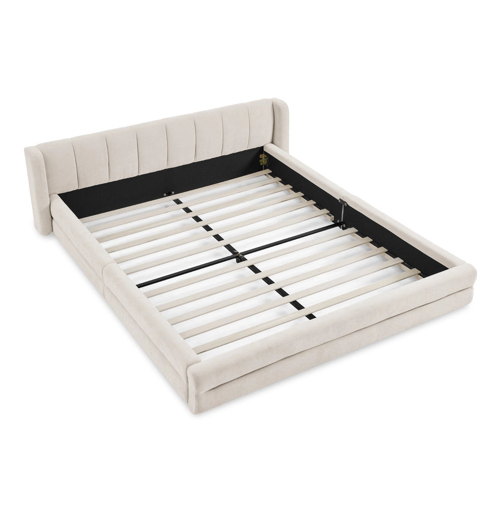 Letto matrimoniale imbottito 160 x 200 cm con testiera ergonomica