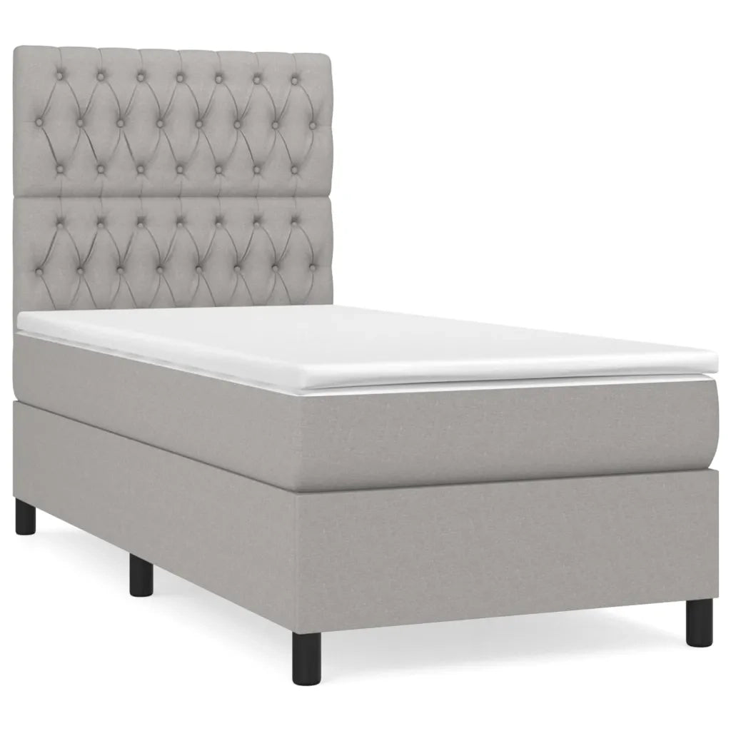 Giroletto a Molle con Materasso Grigio Chiaro 90x200 cm Tessuto 3141985