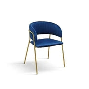 PAZZO DESIGN Sedia Penelope Blu set da 2 sedie in velluto e gambe in metallo